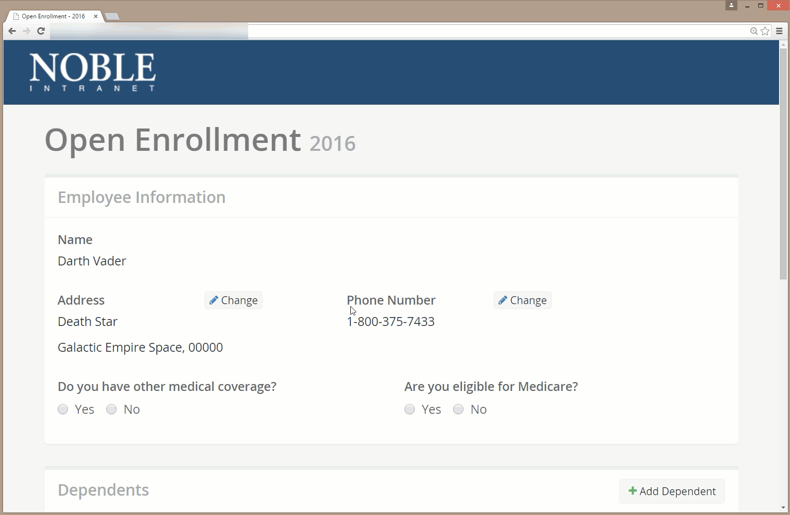 Open Enrollment Change Address