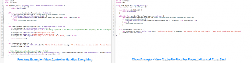 Clean View Controller Comparison