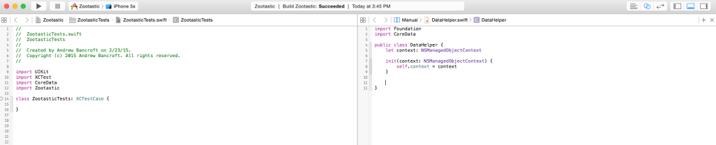 Test on the left | Code on the right