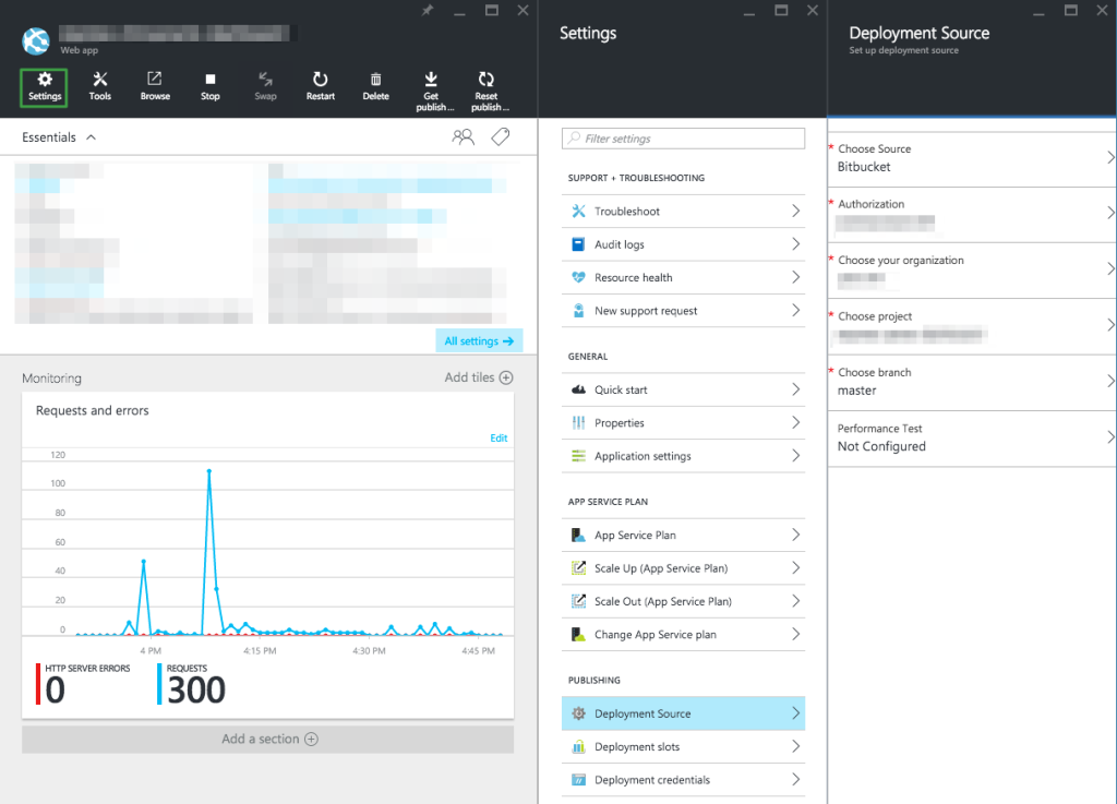 Azure Git Deployment Settings