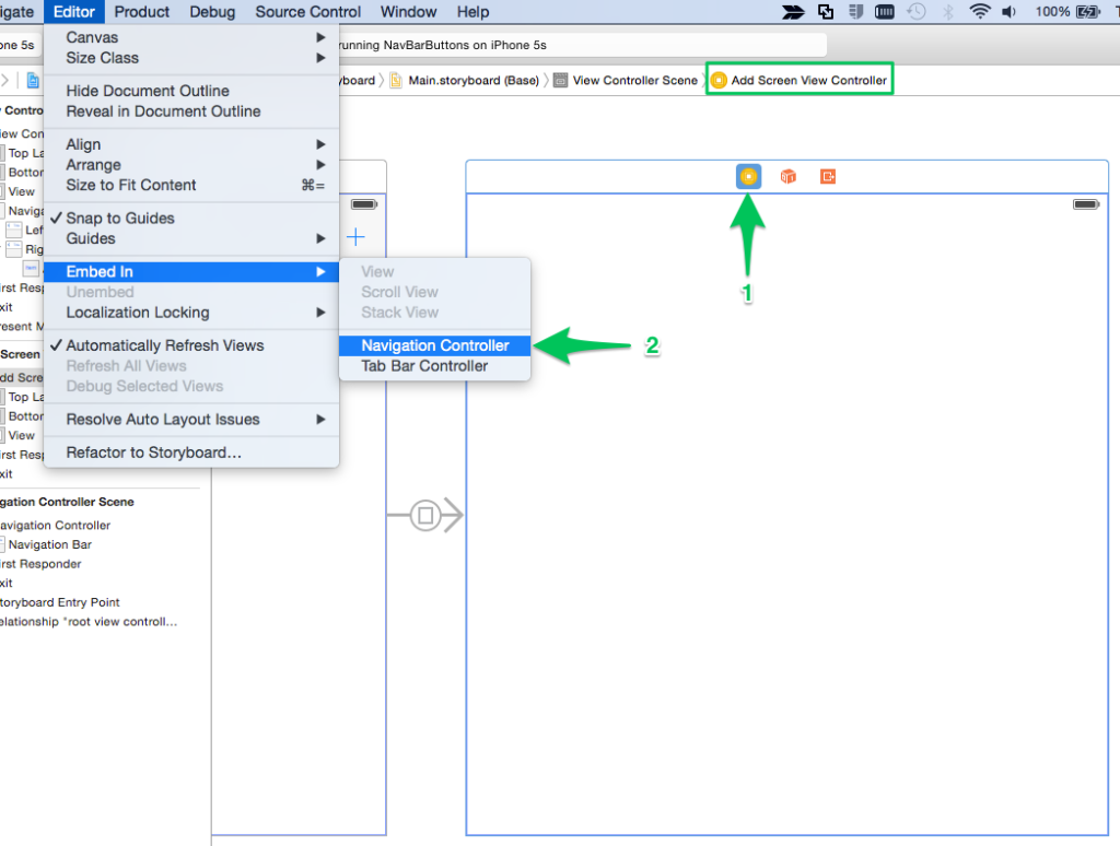 Embed Add View Controller in Navigation Controller